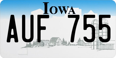 IA license plate AUF755