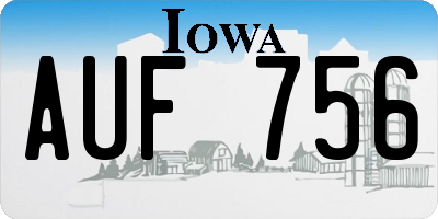 IA license plate AUF756
