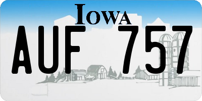 IA license plate AUF757