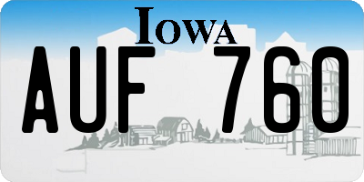 IA license plate AUF760