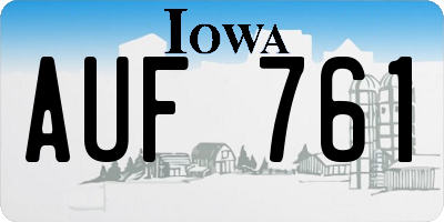 IA license plate AUF761