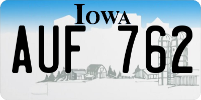 IA license plate AUF762