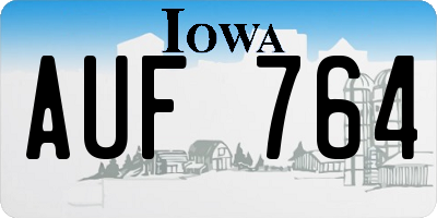 IA license plate AUF764