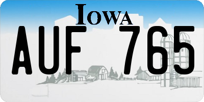 IA license plate AUF765