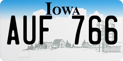 IA license plate AUF766