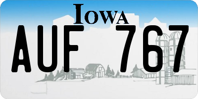 IA license plate AUF767