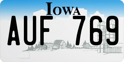 IA license plate AUF769