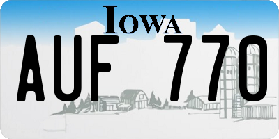 IA license plate AUF770