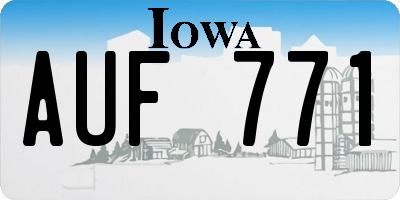 IA license plate AUF771