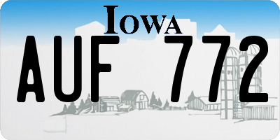 IA license plate AUF772