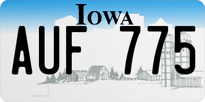 IA license plate AUF775
