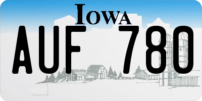 IA license plate AUF780