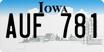 IA license plate AUF781
