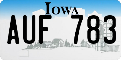 IA license plate AUF783