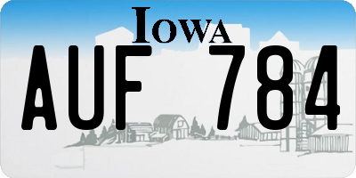 IA license plate AUF784