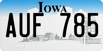 IA license plate AUF785