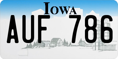 IA license plate AUF786