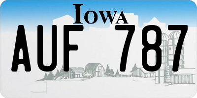 IA license plate AUF787