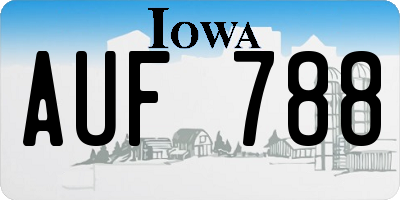 IA license plate AUF788