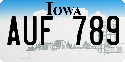 IA license plate AUF789