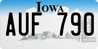 IA license plate AUF790