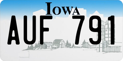 IA license plate AUF791