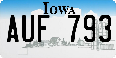 IA license plate AUF793