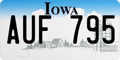 IA license plate AUF795