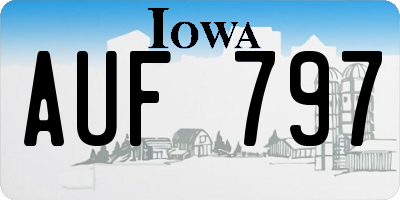 IA license plate AUF797