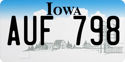 IA license plate AUF798