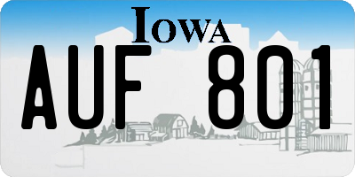 IA license plate AUF801