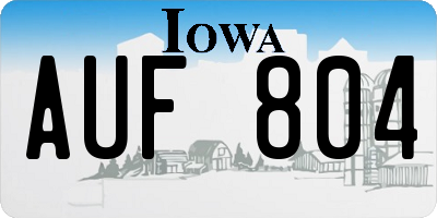 IA license plate AUF804