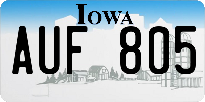 IA license plate AUF805