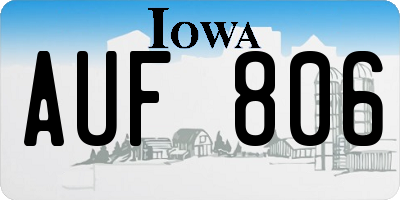 IA license plate AUF806