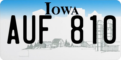 IA license plate AUF810