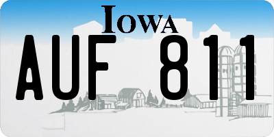 IA license plate AUF811