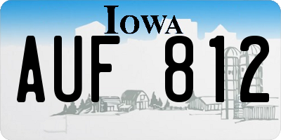 IA license plate AUF812