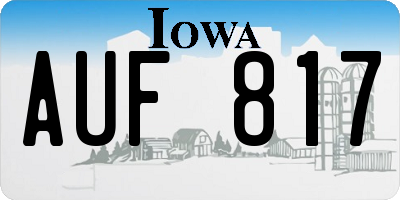 IA license plate AUF817