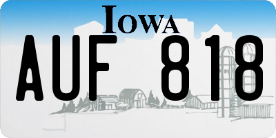 IA license plate AUF818