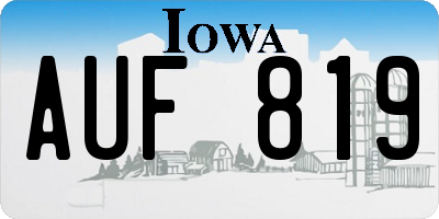 IA license plate AUF819