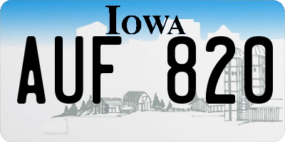 IA license plate AUF820