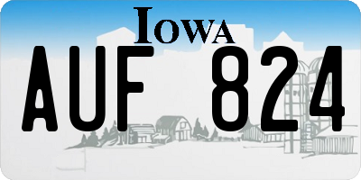 IA license plate AUF824