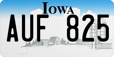 IA license plate AUF825