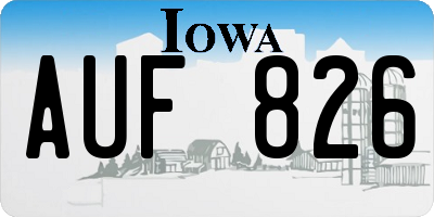 IA license plate AUF826