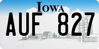 IA license plate AUF827