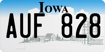 IA license plate AUF828