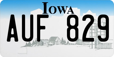 IA license plate AUF829