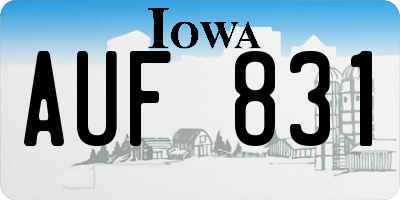 IA license plate AUF831