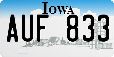 IA license plate AUF833