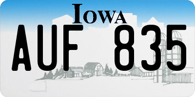 IA license plate AUF835
